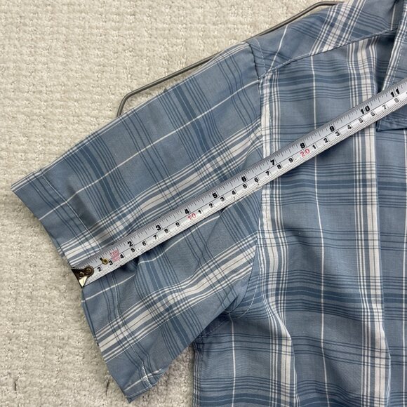 Lot x2 Mountain Ridge Button Up Shirt Mens M  Blue & Green Plaid Short Sleeve - Picture 10 of 16